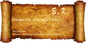 Bedenik Karméla névjegykártya
